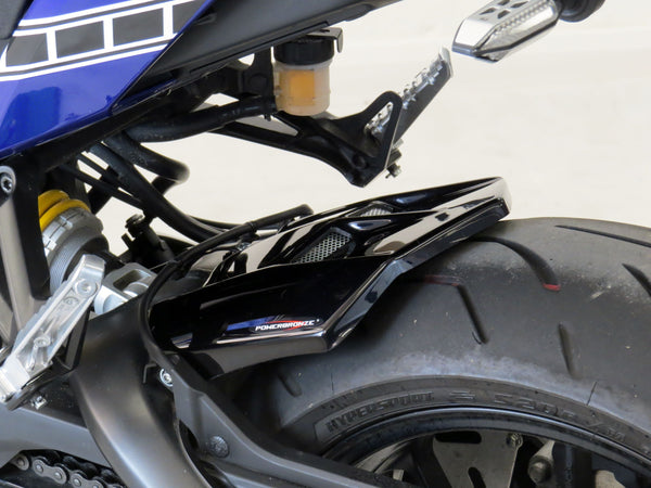 Yamaha MT-09 & FZ-09  17-2020 Gloss Black & Silver Mesh Rear Hugger by Powerbronze .