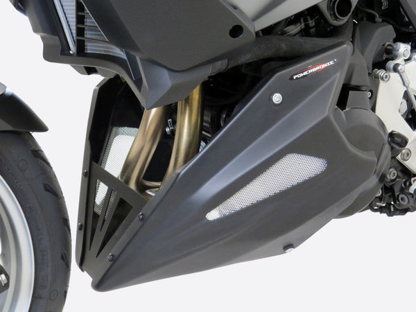 BMW F900XR  20-2025 Belly Pan Gloss Black & Silver Mesh  Powerbronze