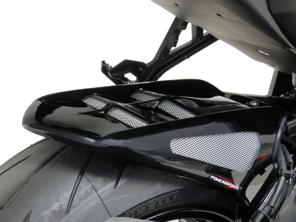 Kawasaki ZH2  20-2023  Gloss Black & Silver Mesh Rear Hugger by Powerbronze