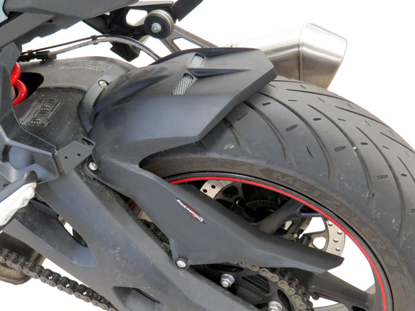 BMW S1000XR 20-24 Gloss Black & Silver Mesh Rear Hugger Powerbronze RRP £139