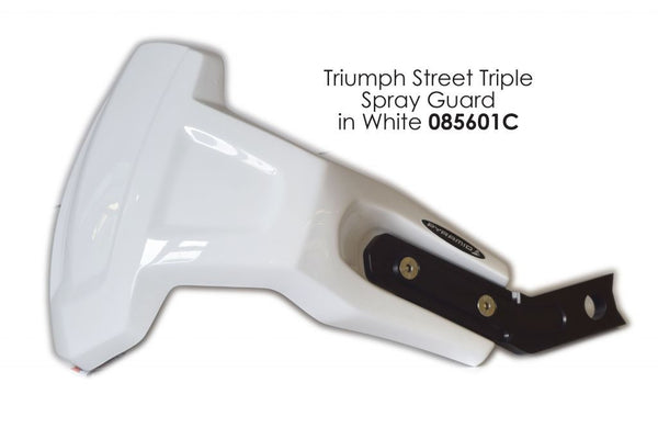 Triumph Daytona 675 2013-2017 White Rear Wheel Spray Guard Lightweight Pyramid