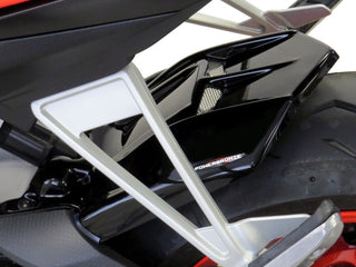 Aprilia RS660 20-2023 Gloss Black & Silver Mesh Rear Hugger Powerbronze