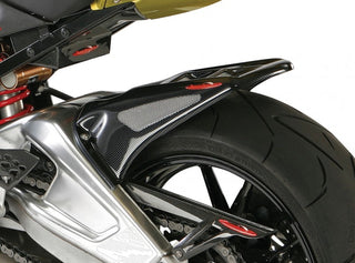 BMW S1000RR 10-2014 Gloss Black & Silver Mesh Rear Hugger by Powerbronze