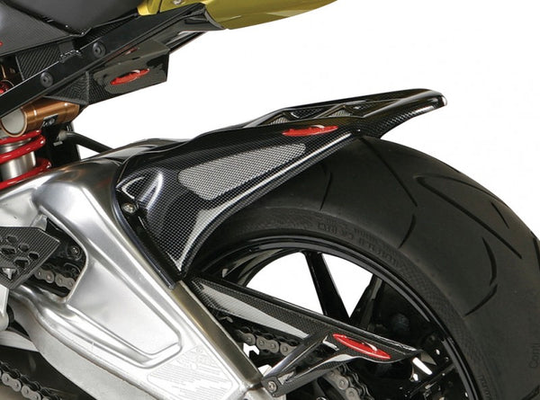 BMW S1000RR 10-2014 Carbon Look & Silver Mesh Rear Hugger by Powerbronze
