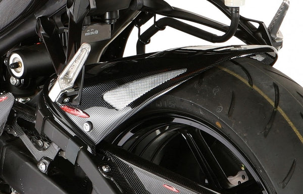 Kawasaki ZX6-R   07-2008  Gloss Black & Silver Mesh Rear Hugger by Powerbronze