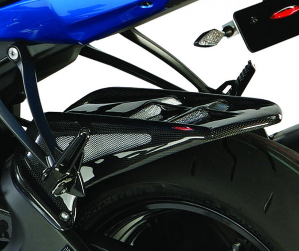 Kawasaki ZX6-R   09-2012 Matt Black & Silver Mesh Rear Hugger by Powerbronze