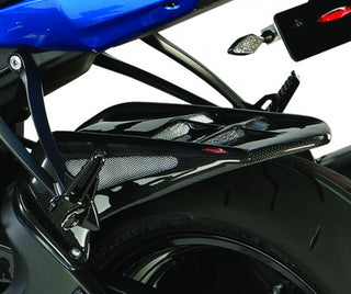 Kawasaki ZX6-R   09-2012 Gloss Black & Silver Mesh Rear Hugger by Powerbronze