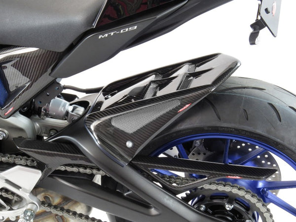 Yamaha XSR 900  2016-2021 Rear Hugger by Powerbronze Gloss Black & Silver Mesh