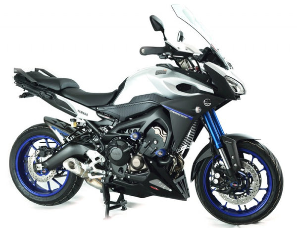 Yamaha MT-09 & FJ-09 Tracer  15-17 Rear Hugger by Powerbronze Carbon Look & Silver Mesh