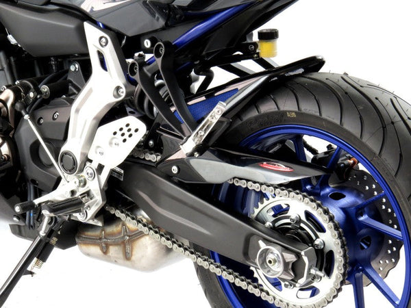 Yamaha YZF-R7  2021-2023 Matt Black & Silver Mesh Rear Hugger by Powerbronze