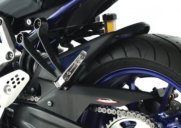 Yamaha YZF-R7  2021-2023 Rear Hugger Gloss Black & Silver Mesh by Powerbronze