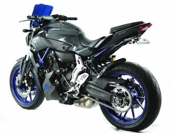 Yamaha MT-07 & FZ-07 14-2024 Rear Hugger by Powerbronze Carbon Look & Silver Mesh