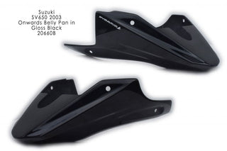 Suzuki SV650 03-2015 GRP Belly Pan Spoiler Gloss Black finish by Pyramid