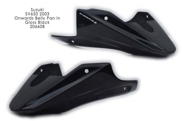 Suzuki SV650 03-2015 GRP Belly Pan Spoiler Gloss Black finish by Pyramid