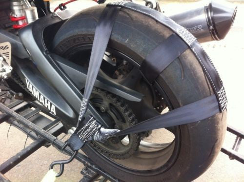 Motorbike Transport Tie Down Wheel Strap Polyester webbing Strap BLACK