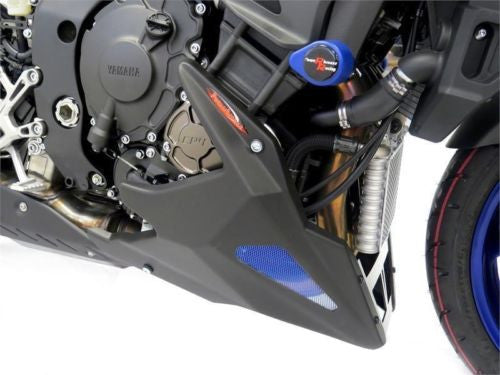 Yamaha MT-10 & FZ-10 2016-23  Belly Pan Gloss Black with Blue Mesh by Powerbronze RRP £172