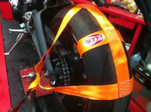 Motorbike Transport Tie Down Wheel Strap  Polyester webbing Strap ORANGE