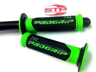 Progrip Superbike 732 Flouro Green-Black Dual Compound Grips 125mm