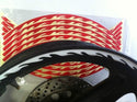 NEW MOTORCYCLE MOTORBIKE  RED FLOURESCENT FLAME WHEEL STRIPES 16-19"