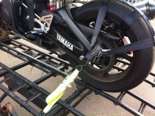 Motorbike Transport Tie Down Wheel Strap Polyester webbing Strap BLACK