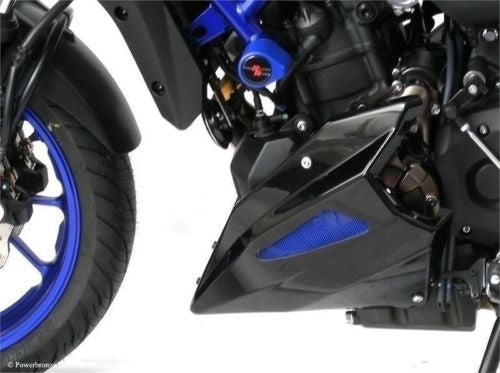 Yamaha MT-07 Tracer/GT FJ-07 Tracer/GT 16-19 Belly Pan Matt Black with Blue Mesh by Powerbronze