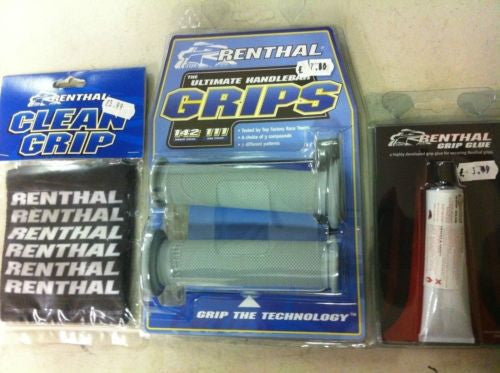 Renthal Road Race Grips,Clean Grip & Glue, Full Diamond Soft Compound G147