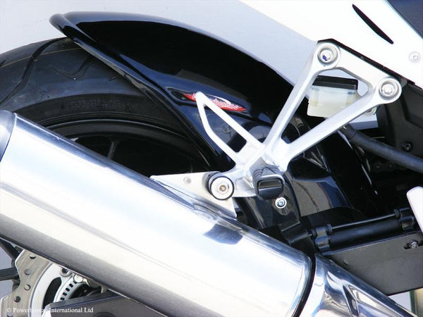 Honda CBR500R   2013-2018 Gloss Black & Silver Mesh Rear Hugger Powerbronze