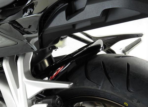 Fits Honda VFR800F  14-2021 Gloss Black & Silver MeshRear Hugger by Powerbronze
