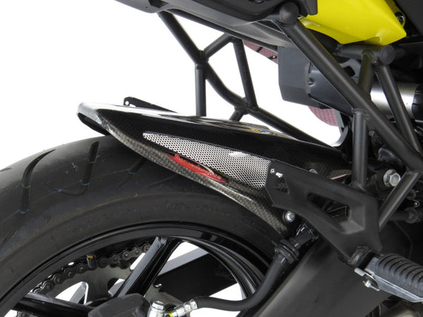 Kawasaki Versys 650 (+ABS) 07-2023 Matt Black & Silver Mesh Rear Hugger by Powerbronze