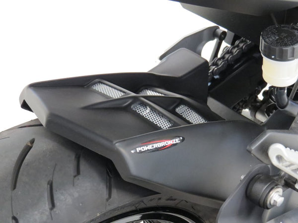 Kawasaki Ninja 400 2018-2023 Gloss Black & Silver Mesh Rear Hugger Powerbronze
