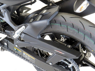 Kawasaki Ninja 400 2018-2023  Matt Black & Silver Mesh Rear Hugger Powerbronze