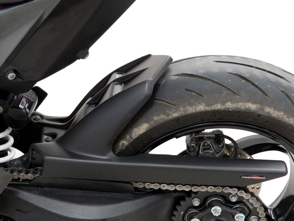 KTM 1290 Super Duke R  20-2024 Gloss Black & Silver Mesh Rear Hugger Powerbronze