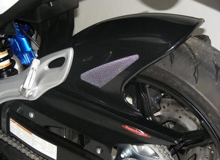 Suzuki Gladius  2009-2016 Carbon Look & Silver Mesh. Rear Hugger by Powerbronze