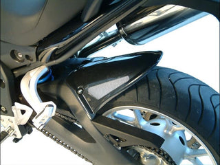 Triumph Tiger 1050  07-2012 Rear Hugger by Powerbronze Gloss Black & Silver Mesh