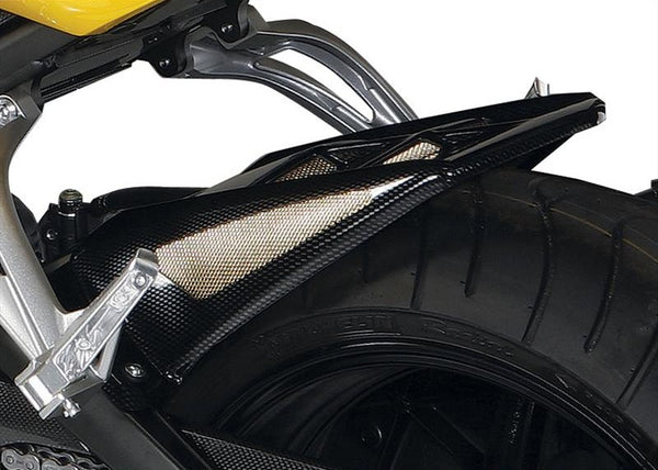 Yamaha FZ-1N/Fazer 06-15 & FZ-8N/Fazer 10-15  Rear Hugger by Powerbronze Gloss Black & Silver Mesh