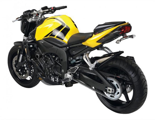 Yamaha FZ-1N/Fazer 06-15 & FZ-8N/Fazer 10-15  Rear Hugger by Powerbronze Gloss Black & Silver Mesh