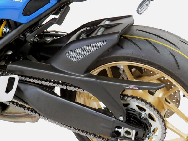 Yamaha XSR 900  2022-2024 Carbon Look & Silver Mesh Rear Hugger by Powerbronze