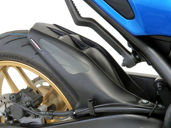 Yamaha XSR 900  2022-2024 Matt Black & Silver Mesh Rear Hugger by Powerbronze