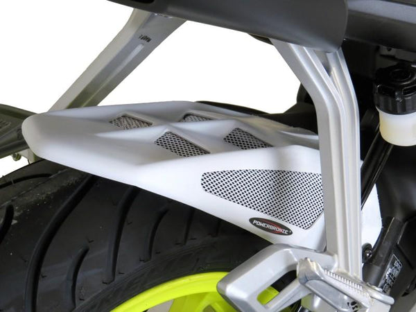 Yamaha MT-125  2020-2022 Gloss Black & Silver Mesh Rear Hugger by Powerbronze