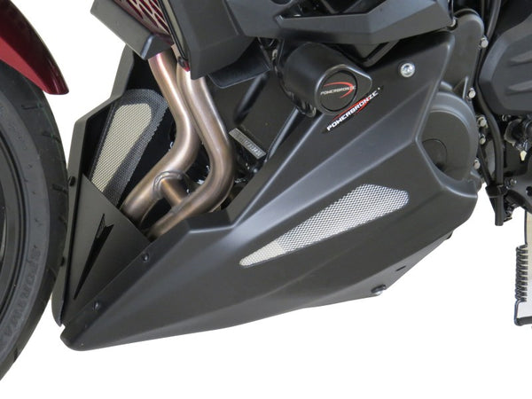Kawasaki Z400   2019-2023  Belly Pan Carbon Look with Silver Mesh by Powerbronze
