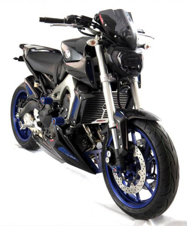 Yamaha FZ-09 (not Tracer) 2013-2016 Belly Pan Matt Black Finish with Silver Mesh Powerbronze