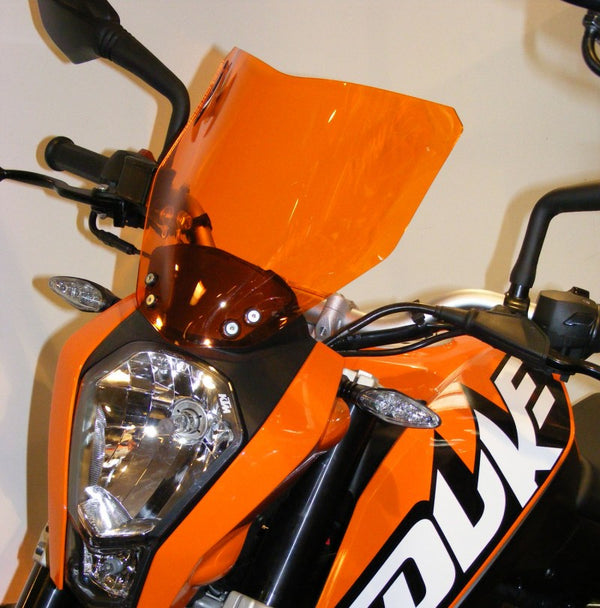 KTM Duke 125  13-2016  Airflow Dark Tint DOUBLE BUBBLE SCREEN by Powerbronze.