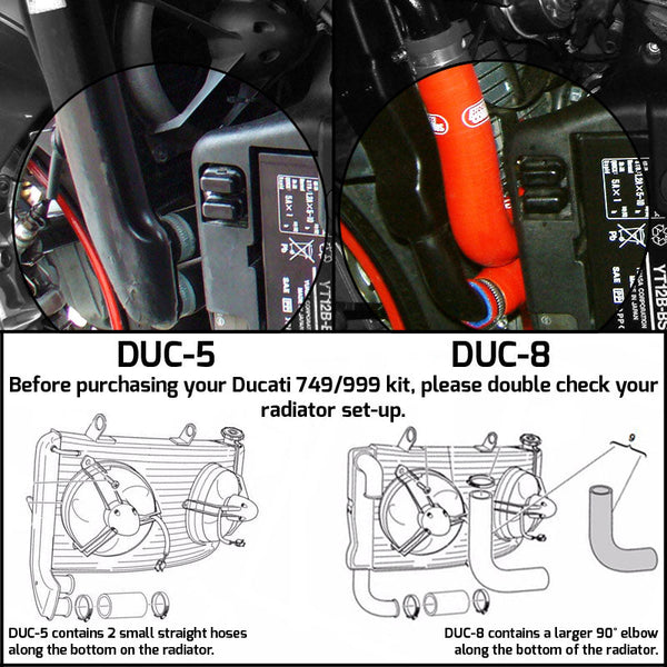 Ducati 999 R/S  05-2006 Samco Sport Silicone Hose Kit  & Stainless Hose Clips  DUC-8