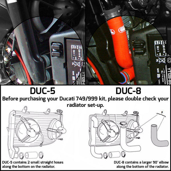 Ducati 999 S  03-2004 Samco Sport Silicone Hose Kit  & Stainless Hose Clips  DUC-5