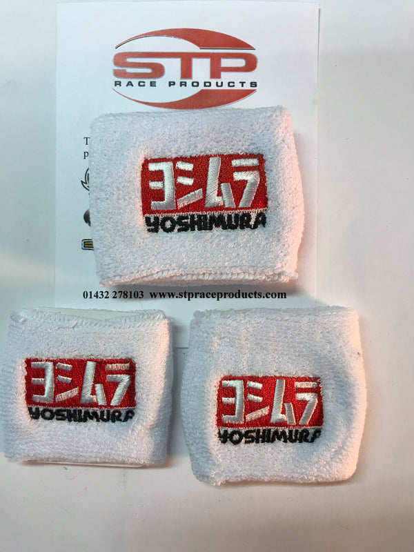 Yoshimura White 2 x Brake & 1 x Clutch Reservoir Socks Shrouds