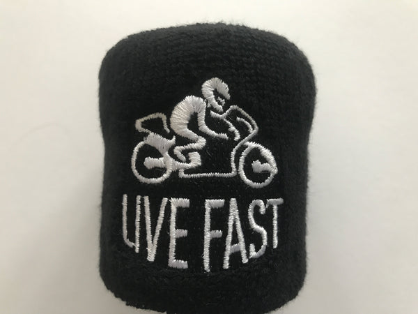 Live Fast Motorcycle Front  Brake Master Cylinder Shrouds, Socks, Cover