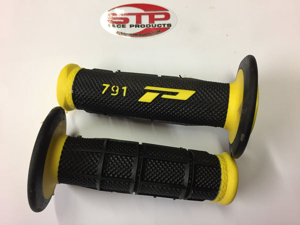 Progrip Soft Touch 791 Yellow Black MX Off Road Grips Dual Density 115mm.