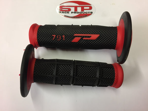 Progrip Soft Touch 791 Red Black MX Off Road Grips Dual Density 115mm
