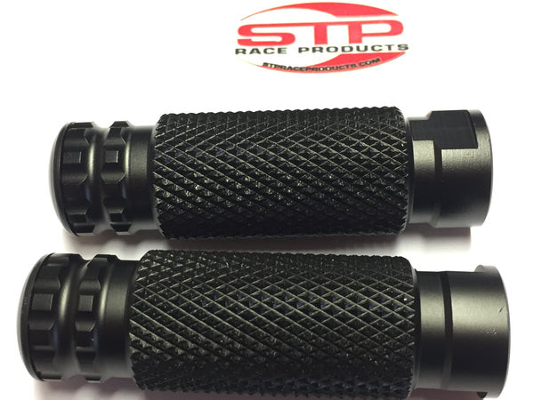Universal Replacement Rearset Footpegs Black Anodised Finish 8mm fixing PAIR