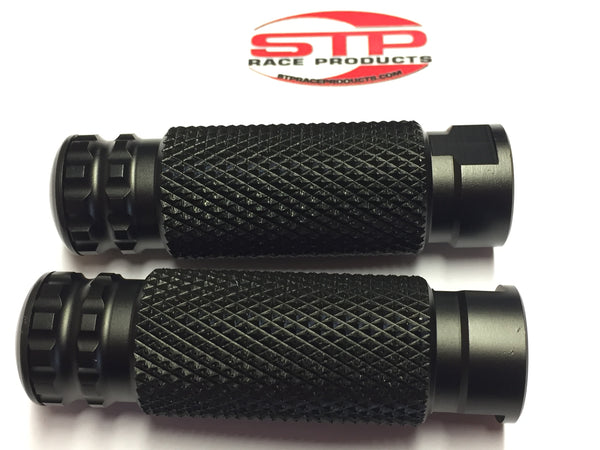 Universal Replacement Rearset Footpegs Black Anodised Finish 8mm fixing PAIR